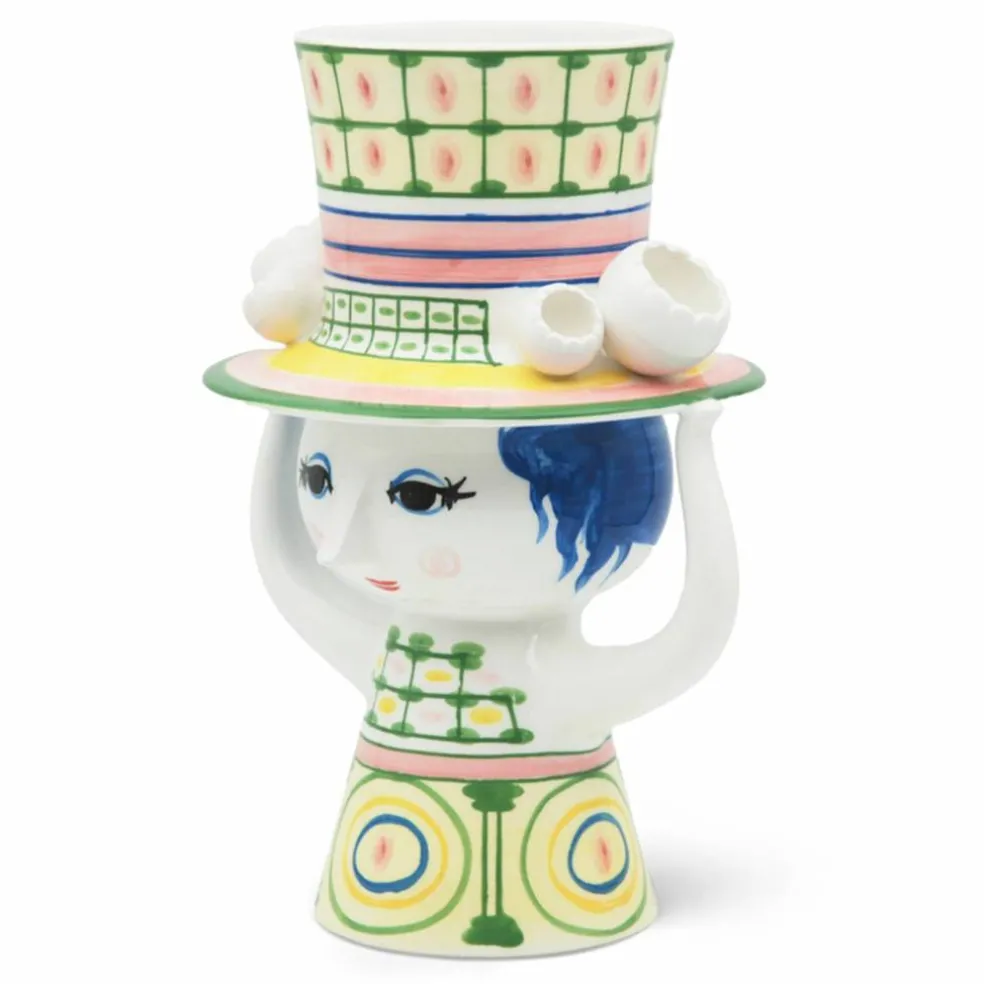 Lady med hatt vas 24,5 cm, grön