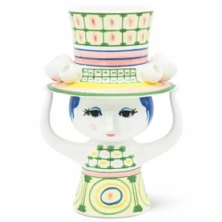 Lady med hatt vas 24,5 cm, grön