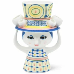 Lady with hat vase 20,5 cm, blå