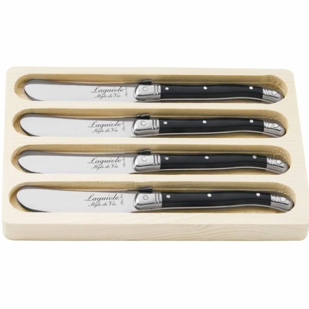 Laguiole Premium Line smörkniv 4-pack, mörkbrun