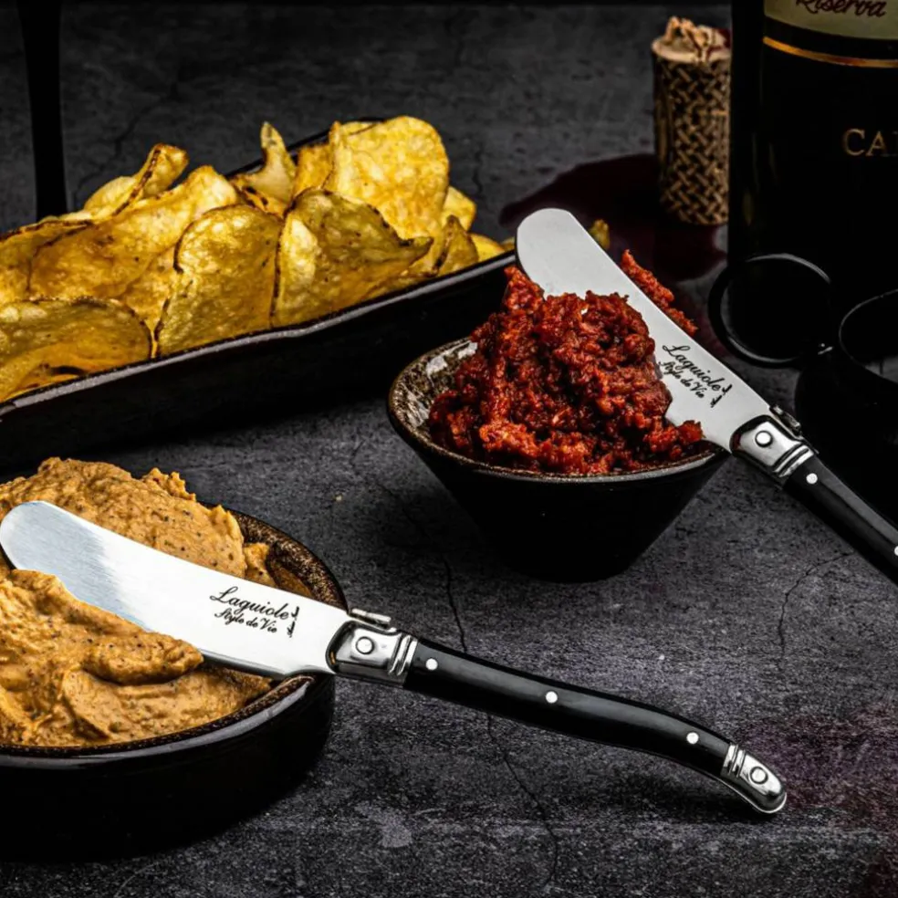 Laguiole Premium Line smörkniv 4-pack, mörkbrun