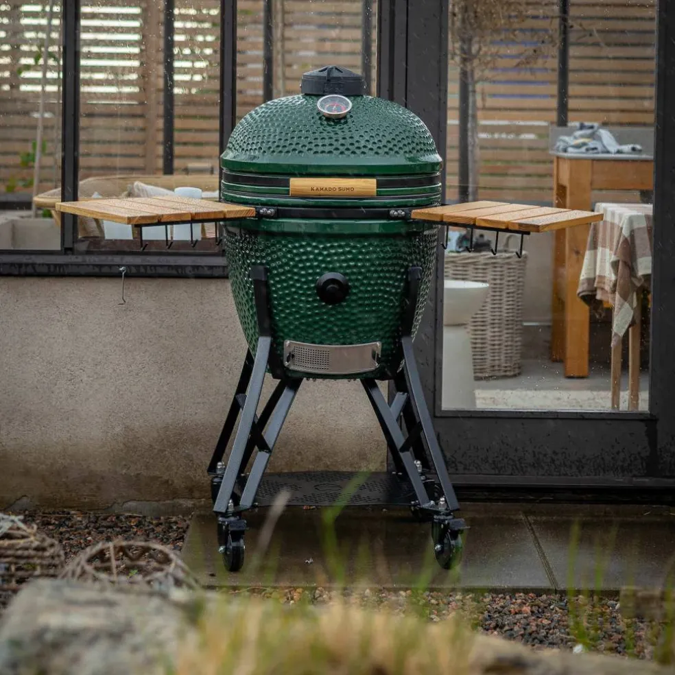 Large Gen 2 kamadogrill med Grillmästarens rotisserie, grön
