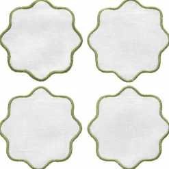 La Tavola glasunderlägg 4-pack, vit/beige
