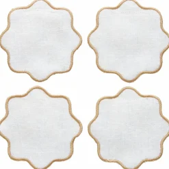 La Tavola glasunderlägg 4-pack, vit/grön