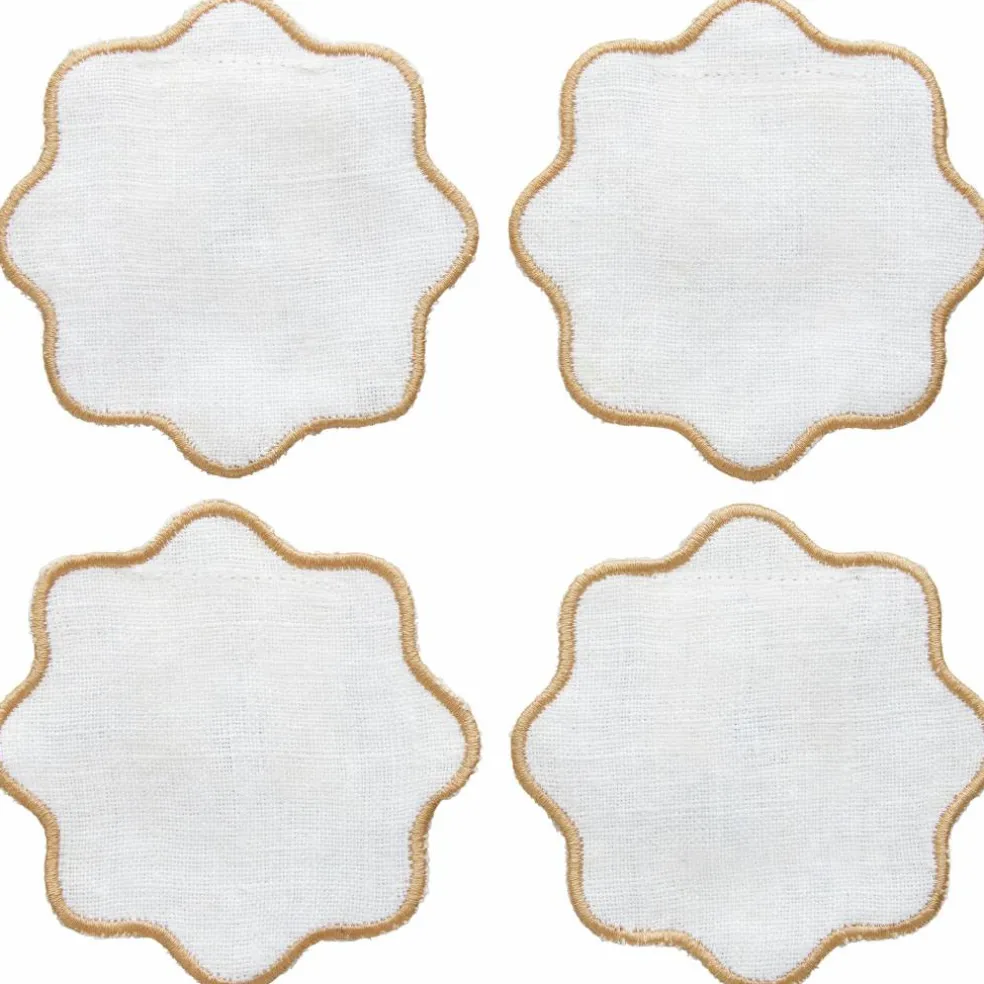 La Tavola glasunderlägg 4-pack, vit/grön