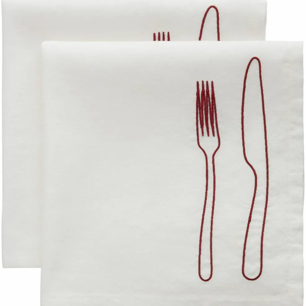 La Tavola servett 45 x 45 cm 2-pack, burgundy