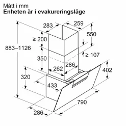 LC87KFN60 iQ300 vägghängd köksfläkt