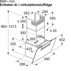 LC67KFN60 iQ300 vägghängd köksfläkt