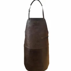 Läderförkläde XL, brun