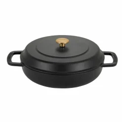 Låg gryta med lock 28 cm/5 liter, svart
