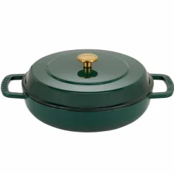 Låg gryta med lock 28 cm/5 liter, svart