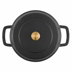 Låg gryta med lock 28 cm/5 liter, svart