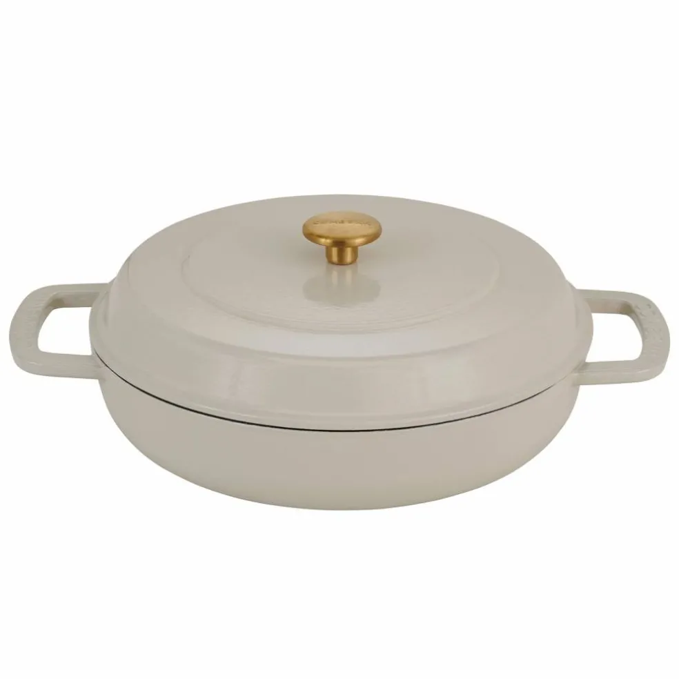 Låg gryta med lock 28 cm/5 liter, svart