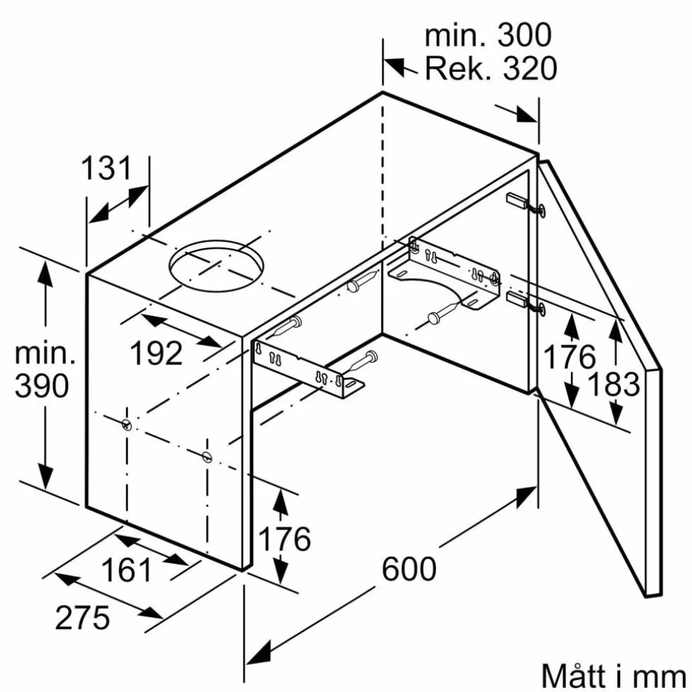 LI64MA531 iQ300 utdragbar köksfläkt, silver