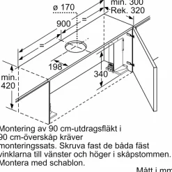 LI97RB531 iQ300 utdragbar köksfläkt, silver