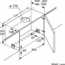 LI97RB531 iQ300 utdragbar köksfläkt, silver