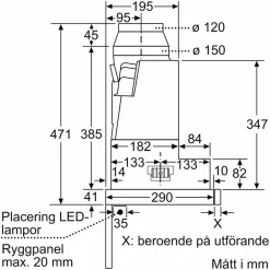 LI67RB531 iQ300 utdragbar köksfläkt, silver