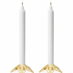 2022 ljushållare, 2 st, guld