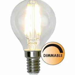 Ljuskälla LED 351-23 Filament Klot Klar 5W Dimbar E14