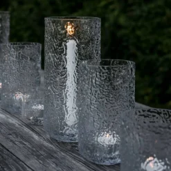 Ljuslykta 15 cm, mönstrat glas