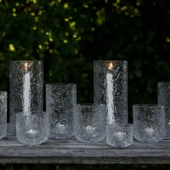 Ljuslykta 15 cm, mönstrat glas