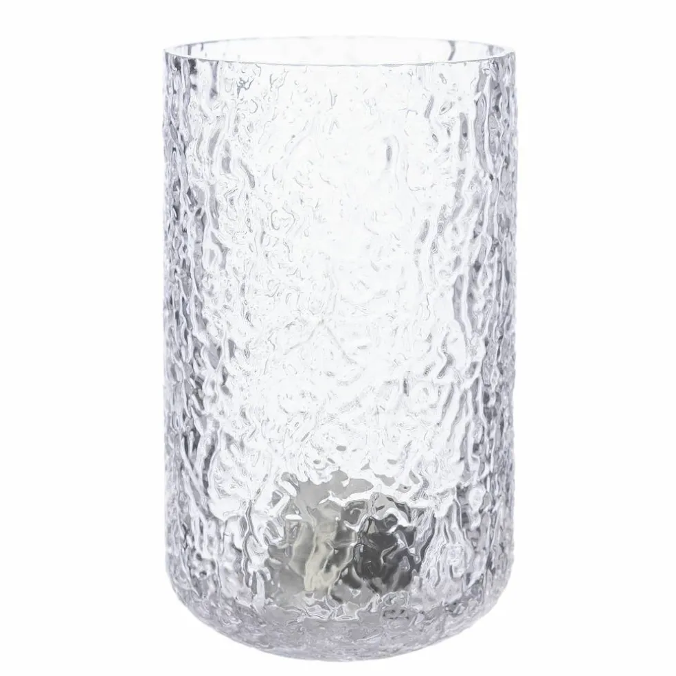 Ljuslykta 9 cm, mönstrat glas