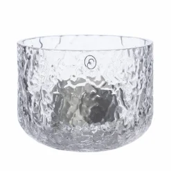 Ljuslykta 9 cm, mönstrat glas