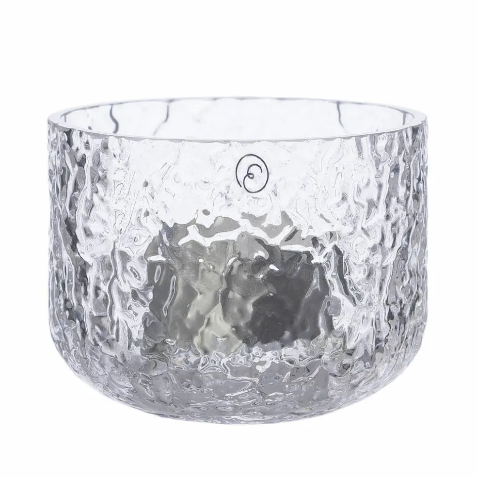 Ljuslykta 9 cm, mönstrat glas