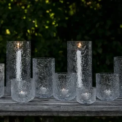 Ljuslykta 25 cm, mönstrat glas