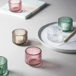 Ljuslykta, glas liten, burgundy