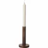 Ljusstake i trä 20 cm, mörkbrun