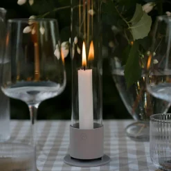 Ljusstake med glascylinder, mullvad