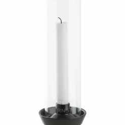 Ljusstake med Glas Ljusgrå