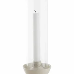 Ljusstake med Glas Vit