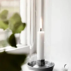 Ljusstake med Glas Vit