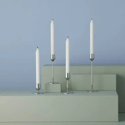 Ljusstake 7x12 cm, blankt stål
