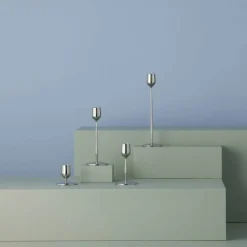 Ljusstake 7x12 cm, blankt stål