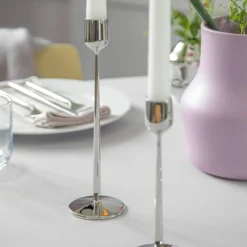 Ljusstake 7x18 cm, blankt stål