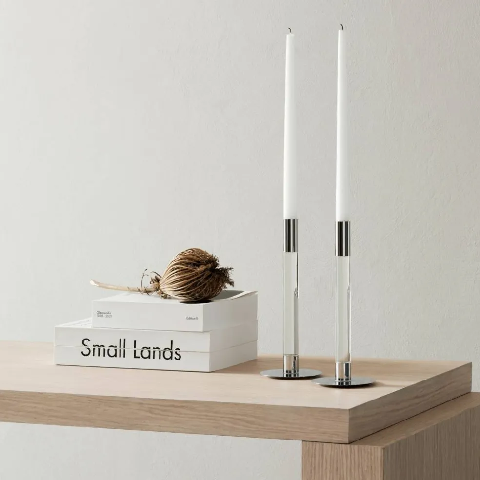 Lumiere Ljusstake 26,5 cm, silver/glas