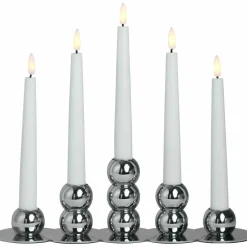Lykke LED adventsljusstake, krom