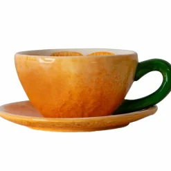 Mandarie kopp med fat 25 cl, orange