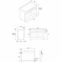 MAS125I2ENET2 Master induktionsspis 120 cm med 5 zoner, stekbord och 2 ugnar, mattsvart