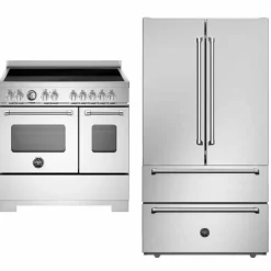MAS95I2EXT2 Master induktionsspis 90 cm med 5 zoner och 2 ugnar & REF904FFNXTC Master Side-by-side kyl/frys 90 cm, rostfritt stål