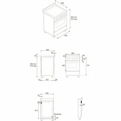 MAS64L1EXT2 Master gasspis 60 cm med 4 brännare och 1 ugn, rostfritt stål