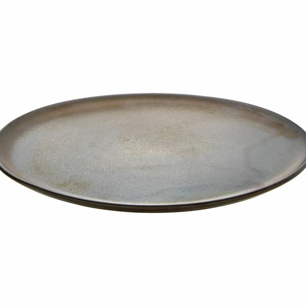 Middagstallrik, metallisk brun