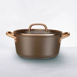 Milano gryta med glaslock 24 cm, brun