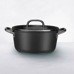 Milano gryta med glaslock 24 cm, svart