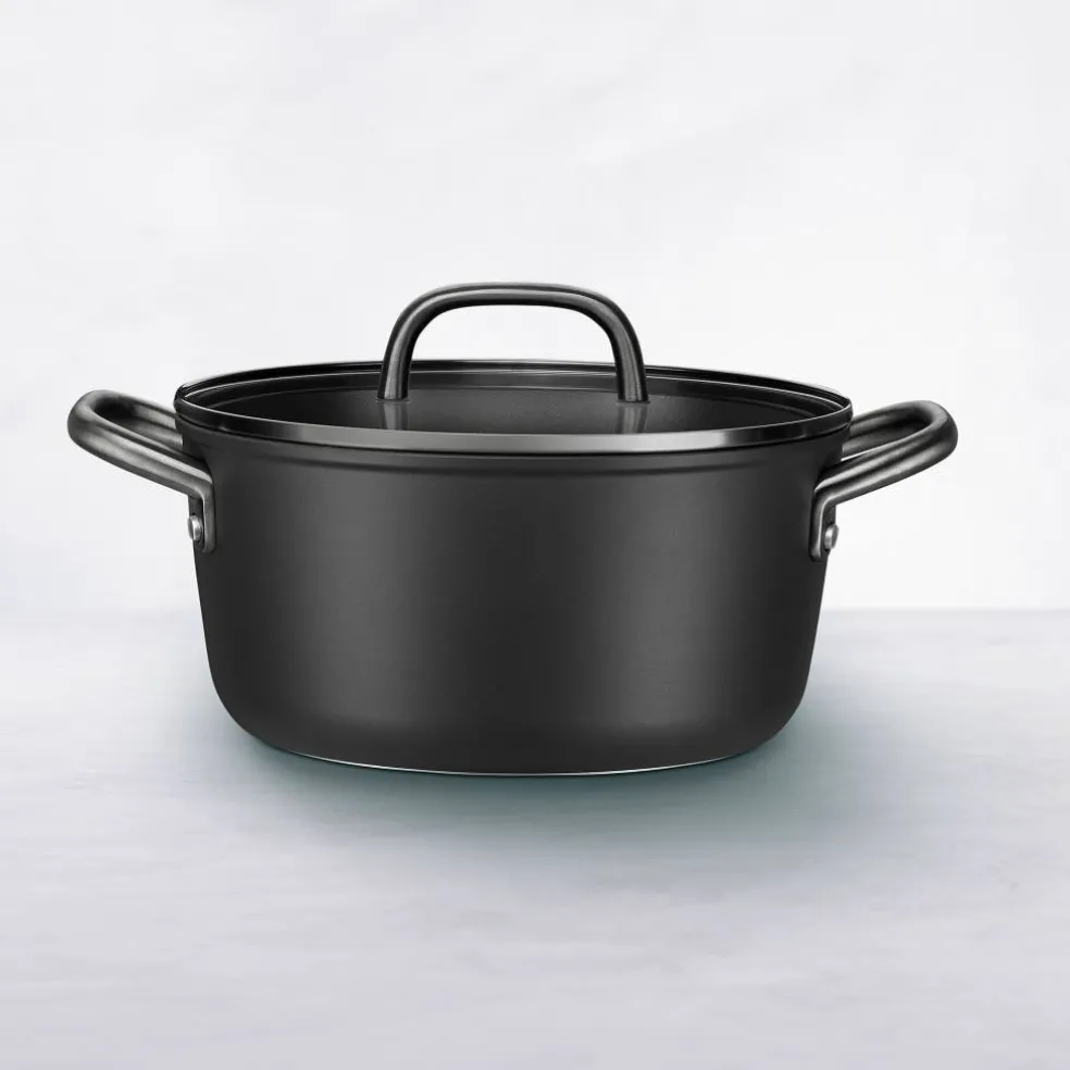 Milano gryta med glaslock 24 cm, svart