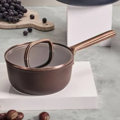 Milano kastrull med glaslock 18 cm, svart