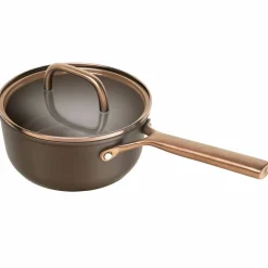 Milano kastrull med glaslock 18 cm, brun